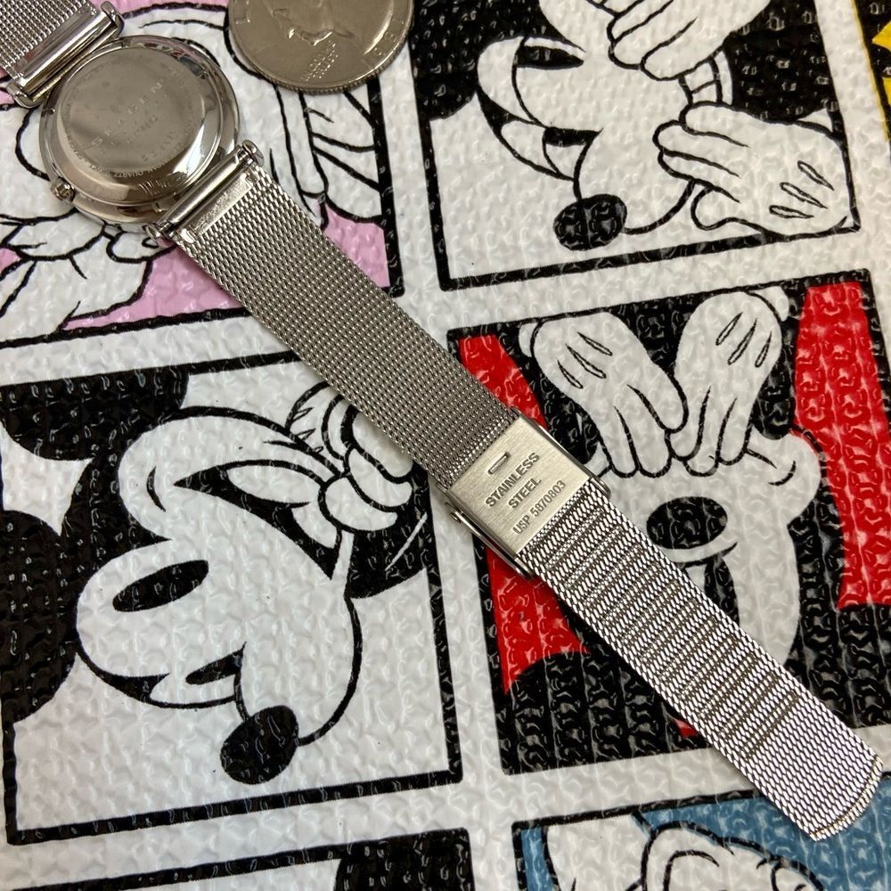 Disney x Skagen Minimalist Mickey Mouse Silhouette Stainless Steel Ladies Watch - Picture 16 of 16